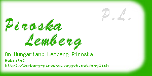 piroska lemberg business card